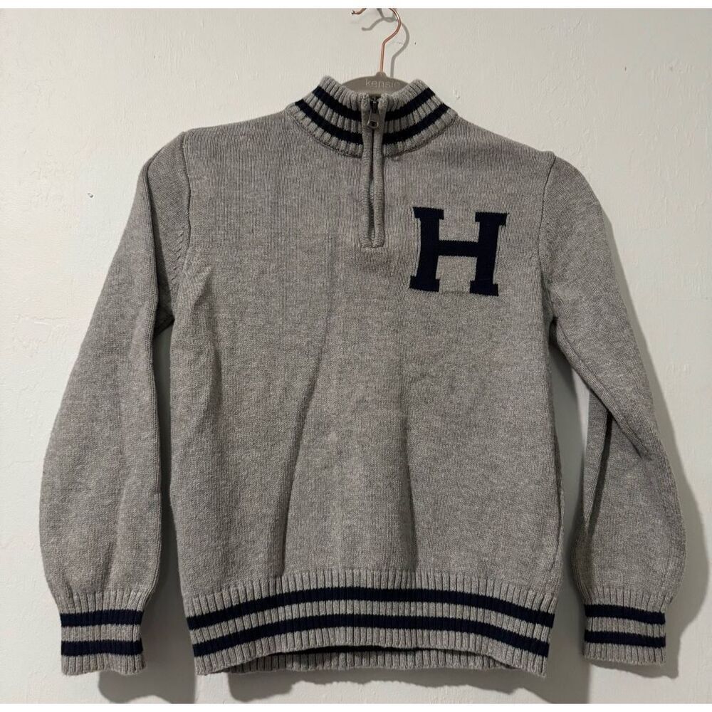 Tommy Hilfiger boys gray H logo sweater 8/10 S